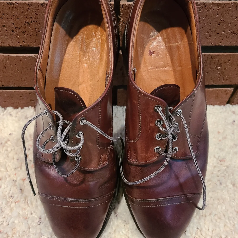 Allen Edmonds Brown Cap-Toe Oxford Lace-Up Dress Shoes Size 9 1/2 D - Picture 2 of 12